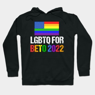 LGBTQ for Beto 2022 Rainbow Flag Hoodie
